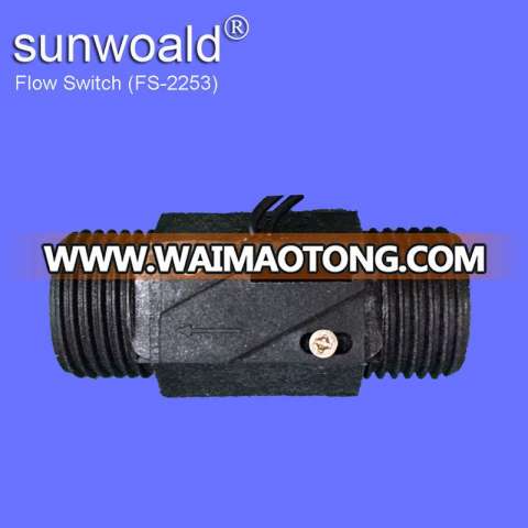 Sunwoald G1/2" 0.5~5L/min normally open magnetic plastic flow switch for water heater/dispenser