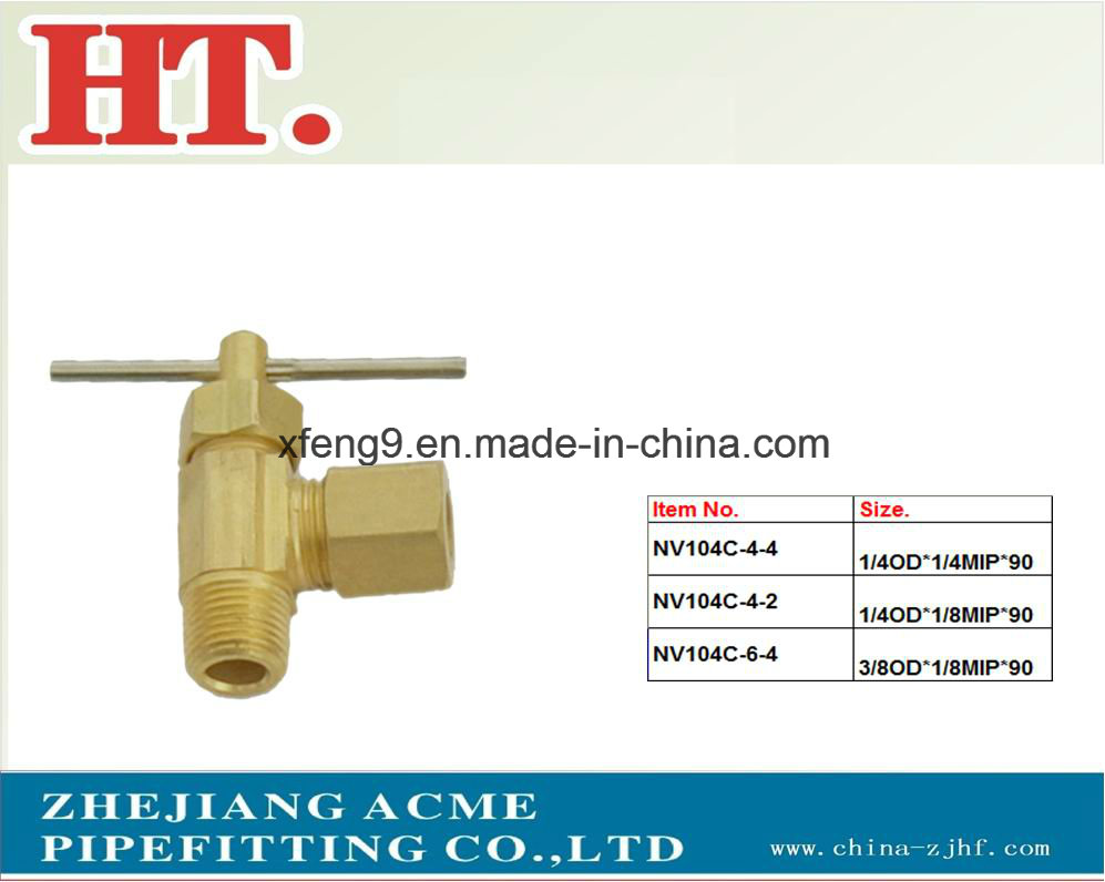 Forged 90 Degree Elbow Male Brass Needle Valve